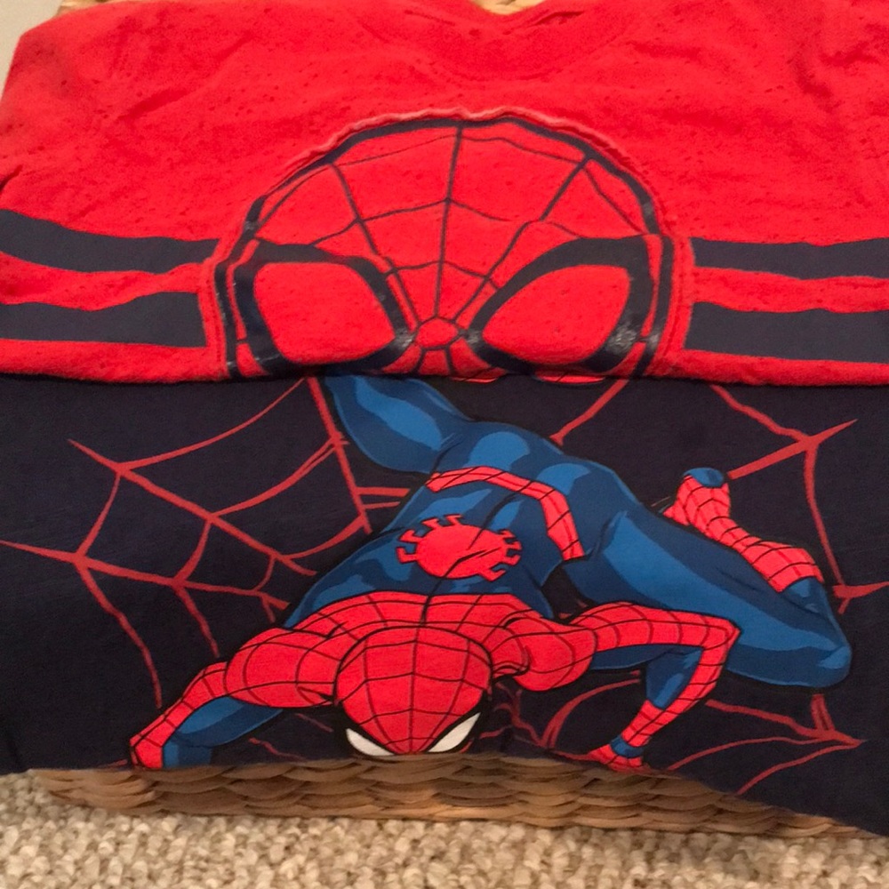 (2) spider-man short sleeve shirts